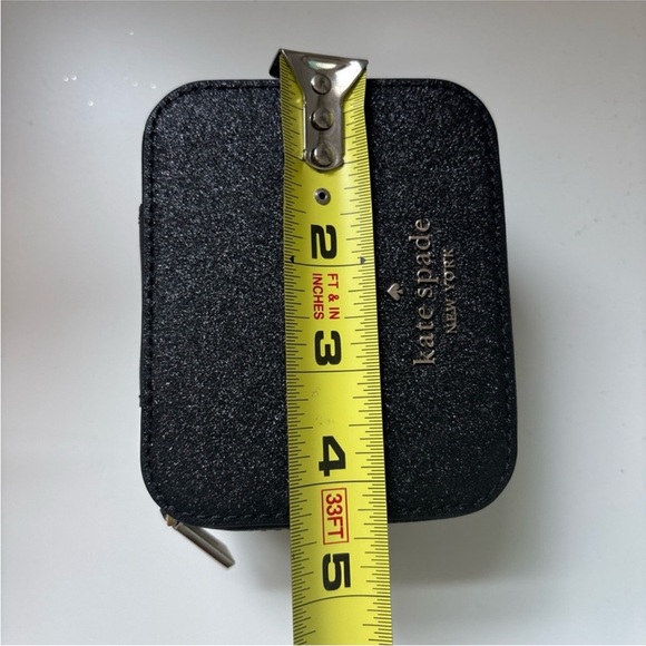 Kate Spade NWT New York Staci Black Glittered Hard Shell Travel Jewelry Case - Picture 9 of 10